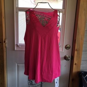 Crazy train cut out tank top hot pink size med.